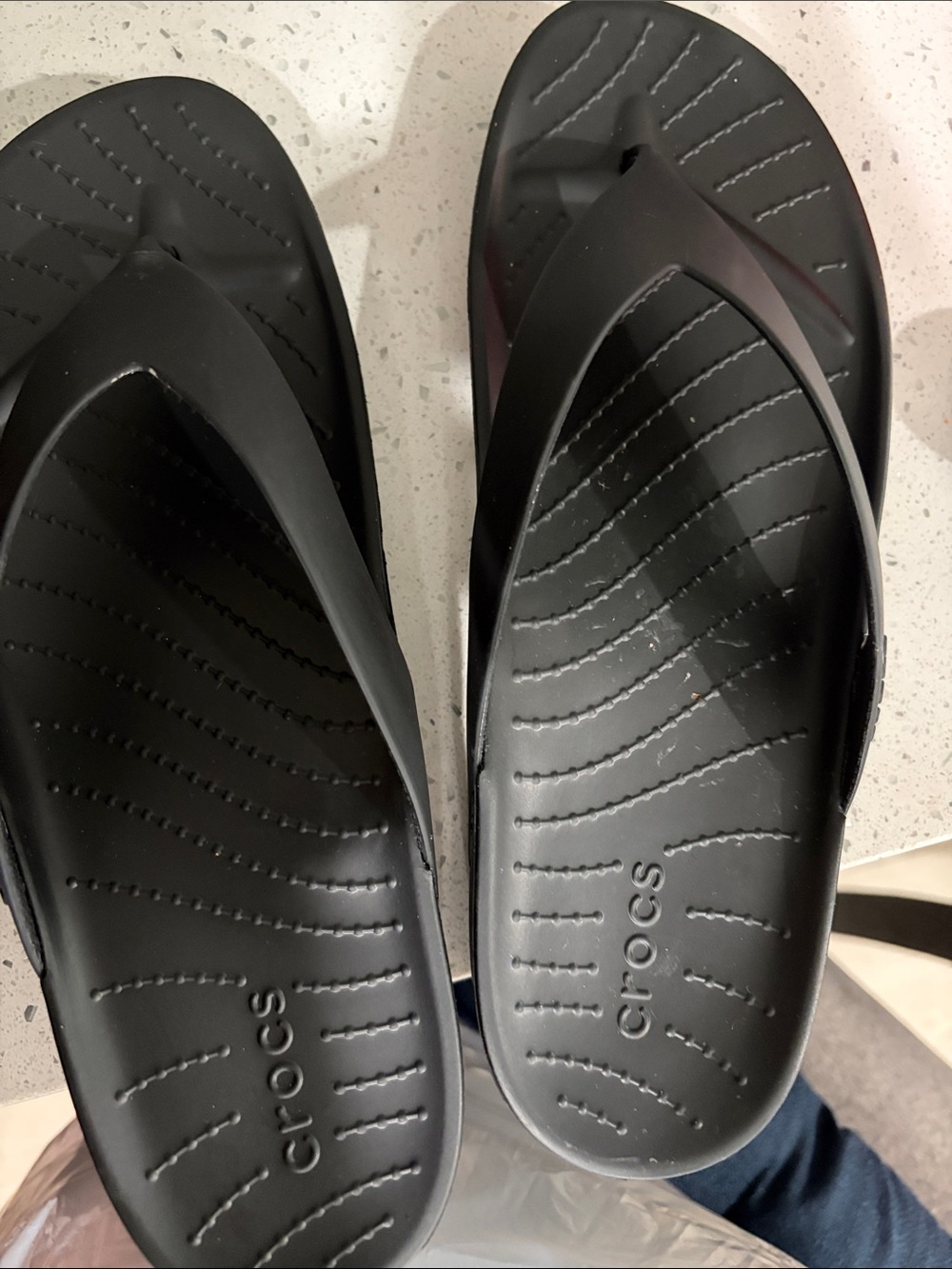 CROCS Men's Black Foam Flip Sandals